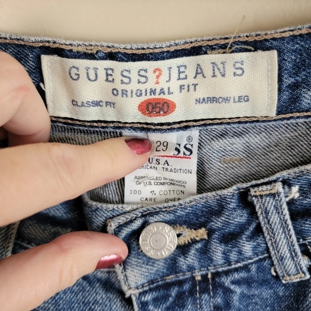 Vintage Guess Jeans Original 050 Classic Fit Narrow Tapered Leg High Rise Mom - Picture 4 of 11